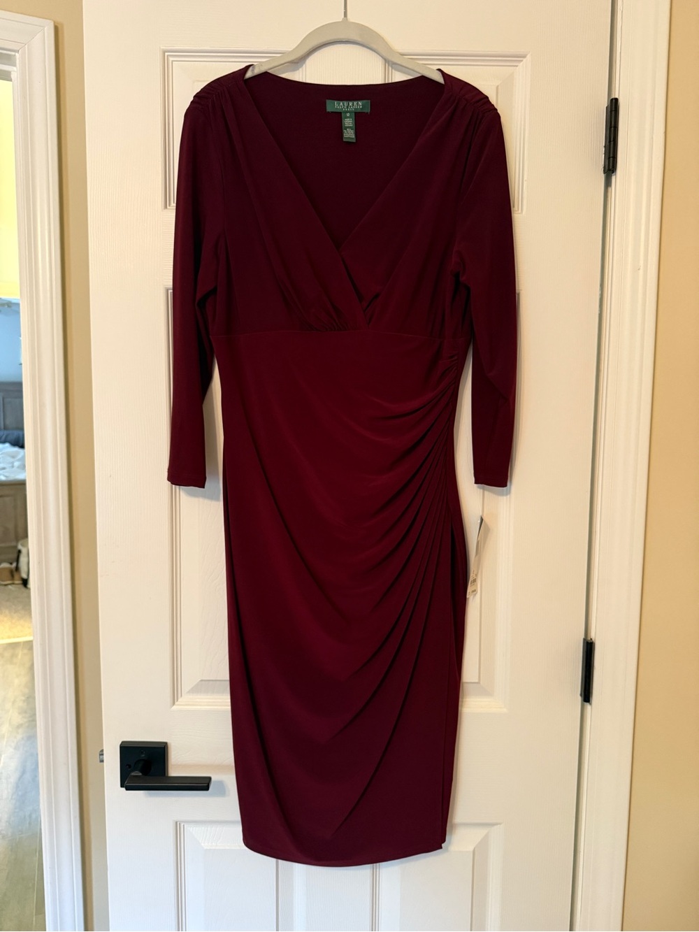 NWT Ralph Lauren Burgundy Midi Dress